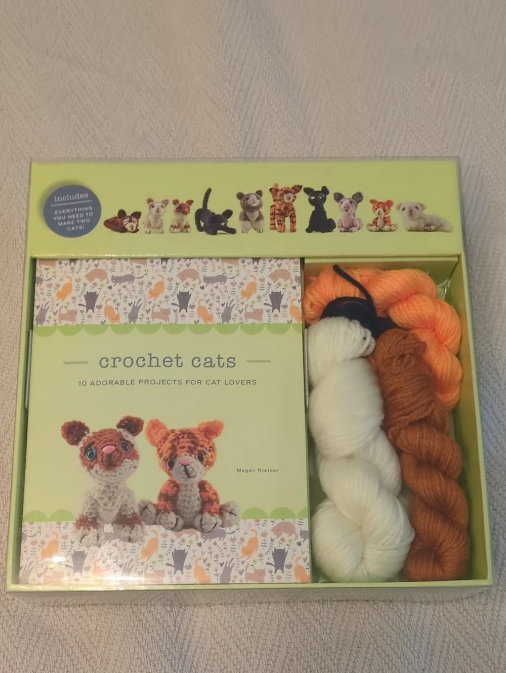 Crochet Cats Kit - Orange and Cream Amigurumi Cats Perfect Gift Cat Lover Projec